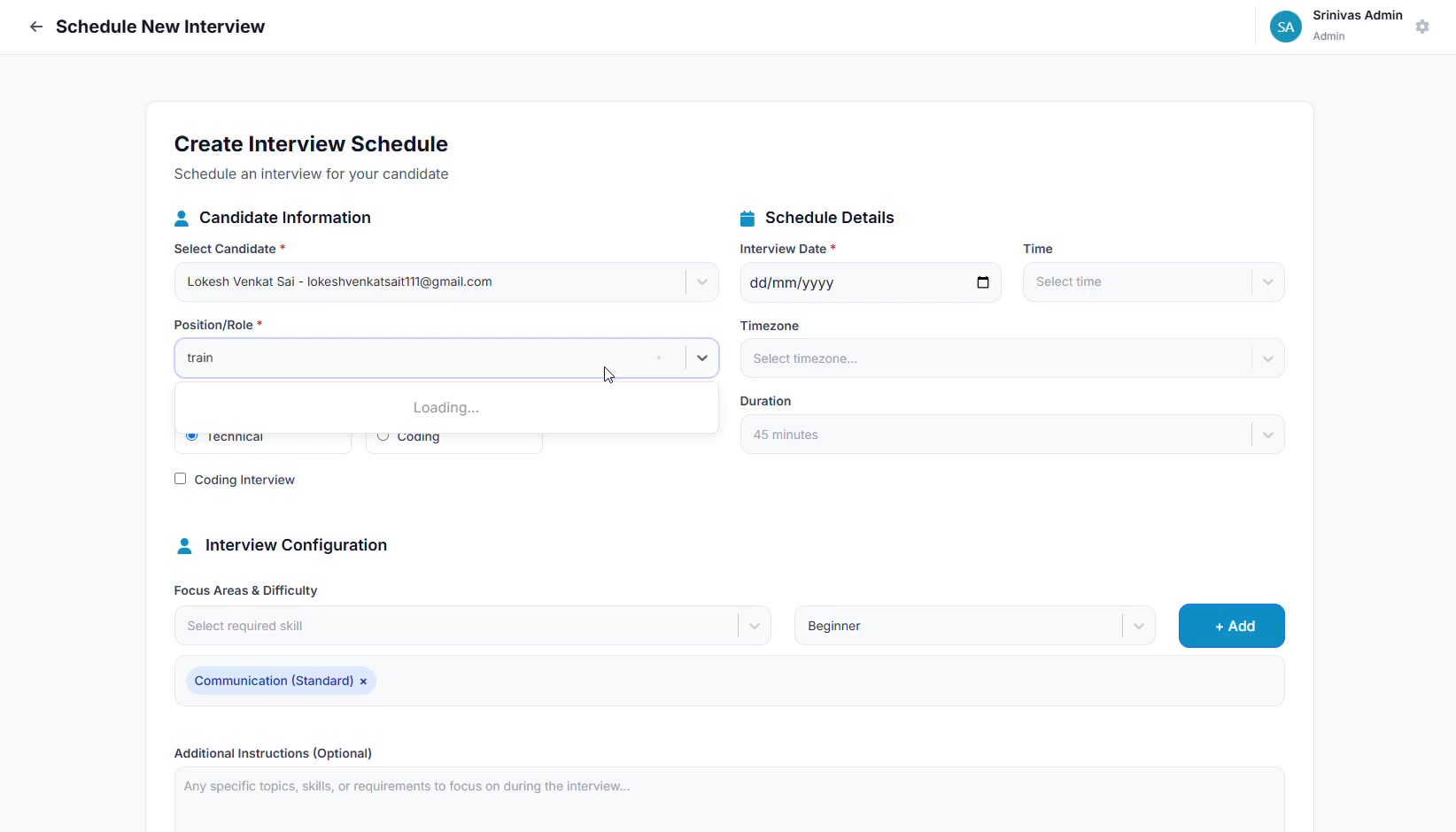 Interview Scheduling in action