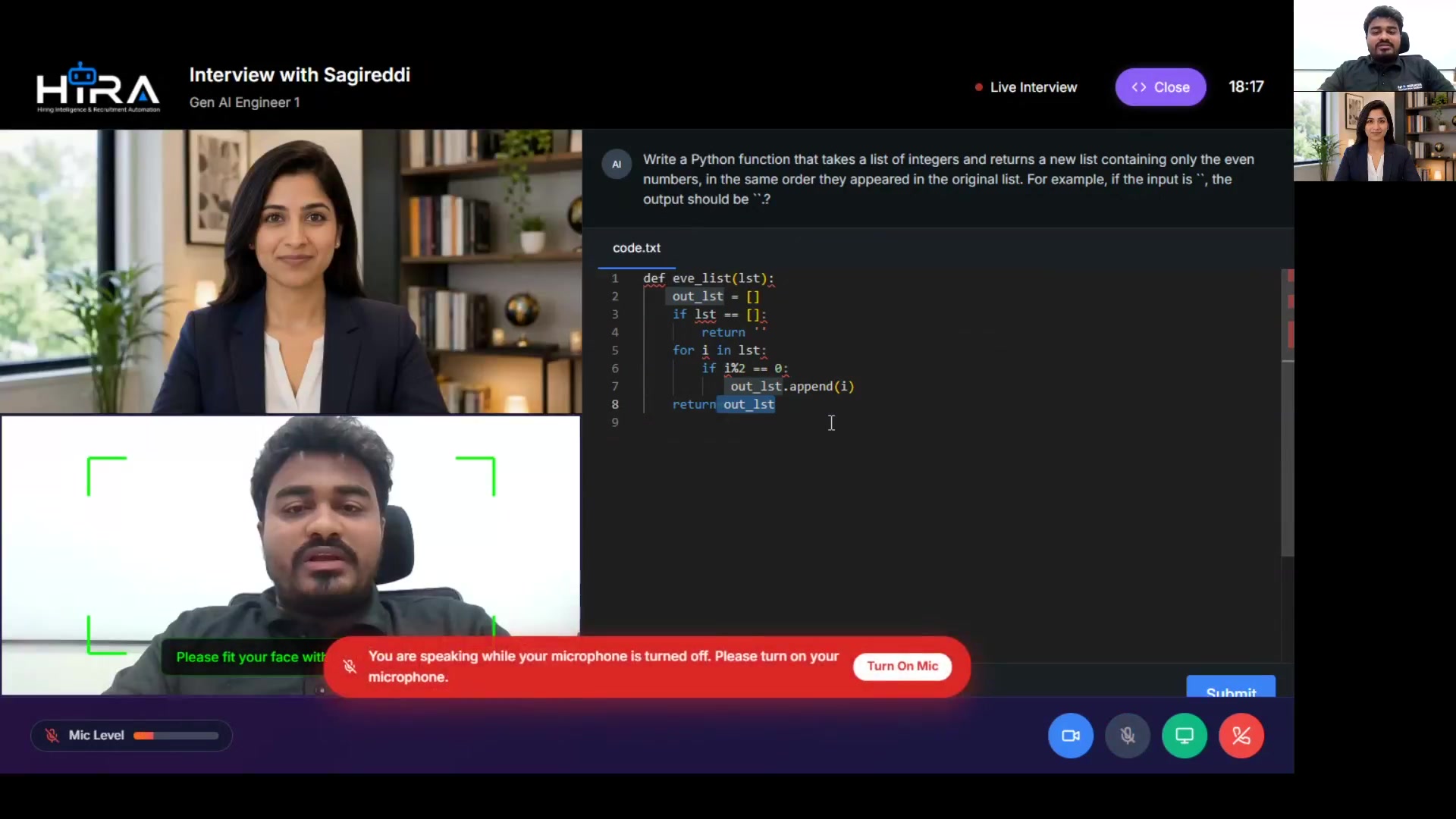 Coding Evaluation in action